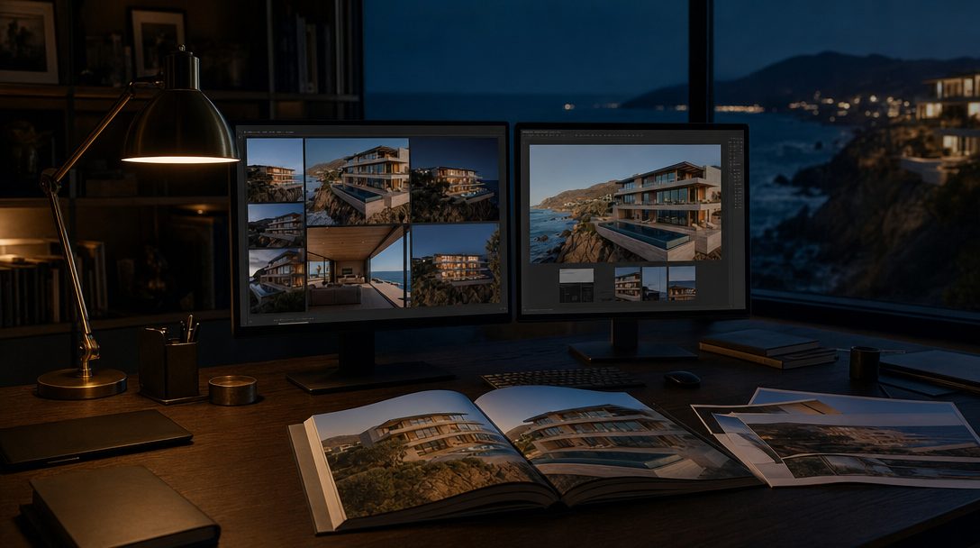The studio finishing a property launch at night