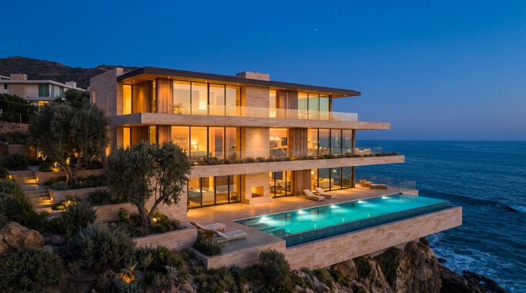 Exterior blue hour ocean